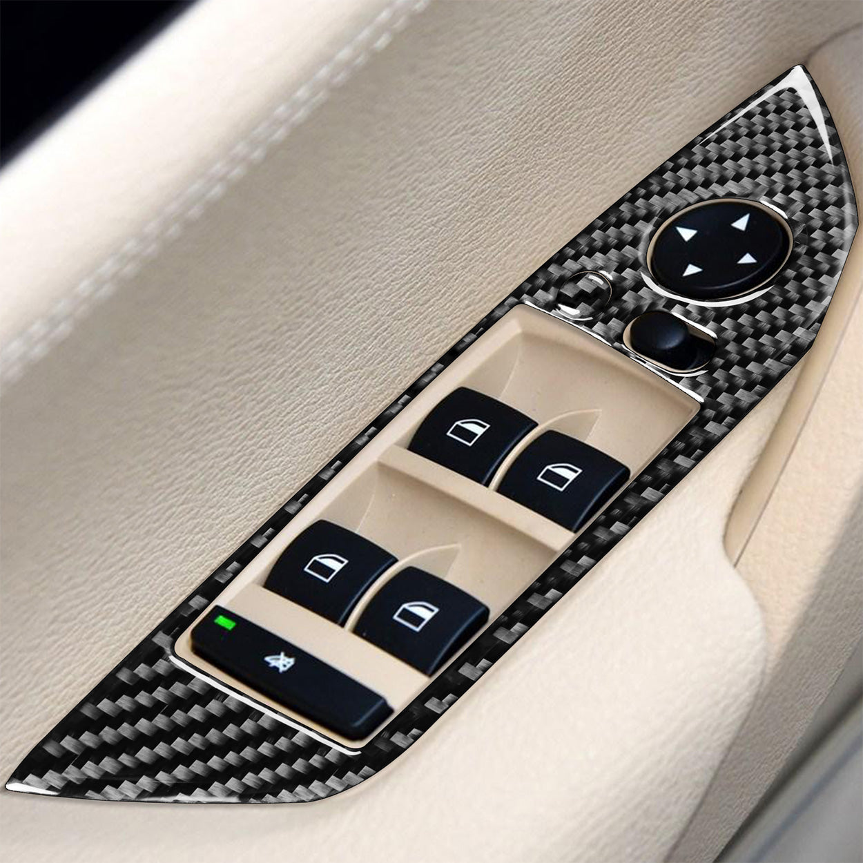 Carbon Fiber  Power Window Switch Panel Decoration – Window Lifting Control Button Trim Compatible with BMW X1 E84 2013-2015 (4pcs)-autoydsstore