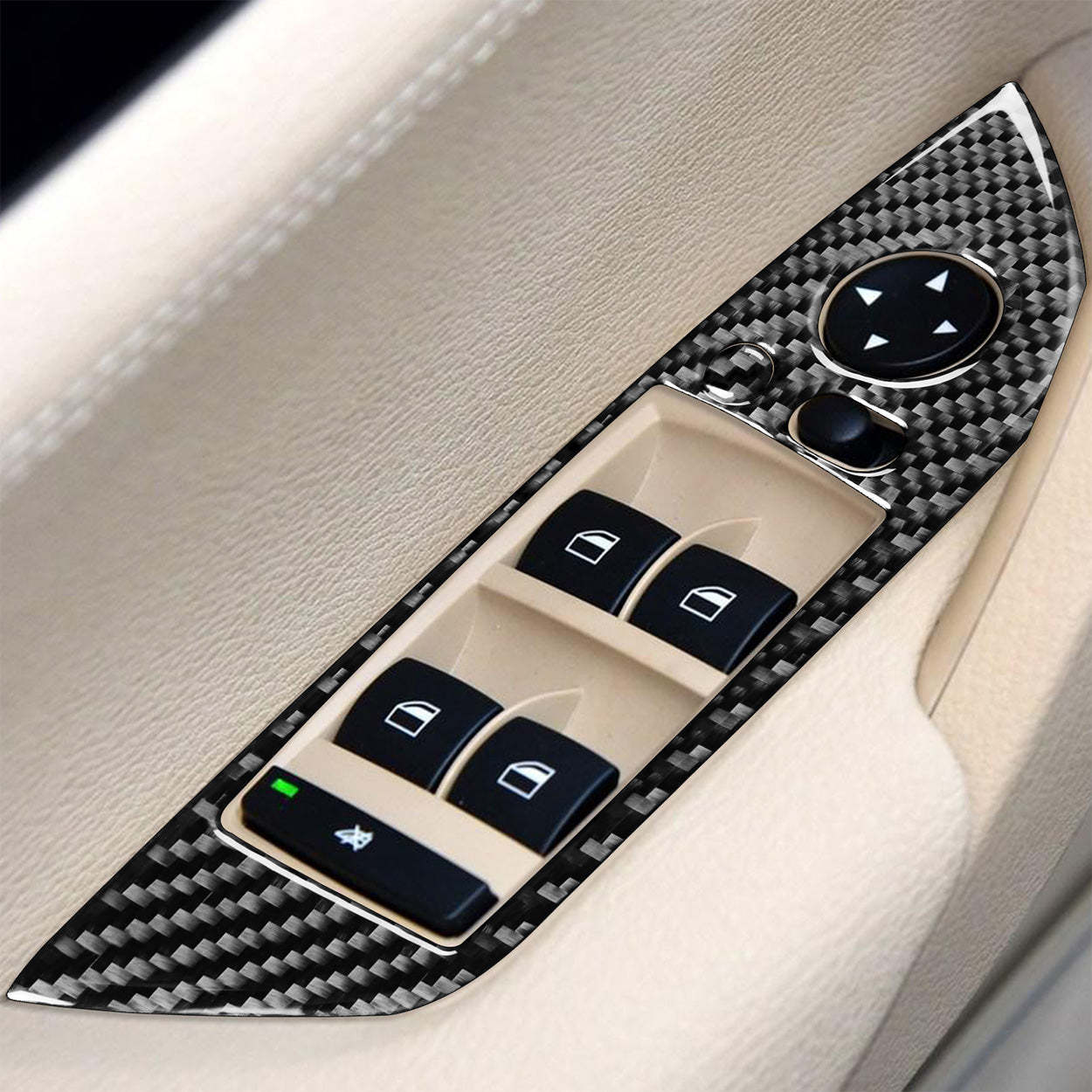 Carbon Fiber  Power Window Switch Panel Decoration – Window Lifting Control Button Trim Compatible with BMW X1 E84 2013-2015 (4pcs)-autoydsstore