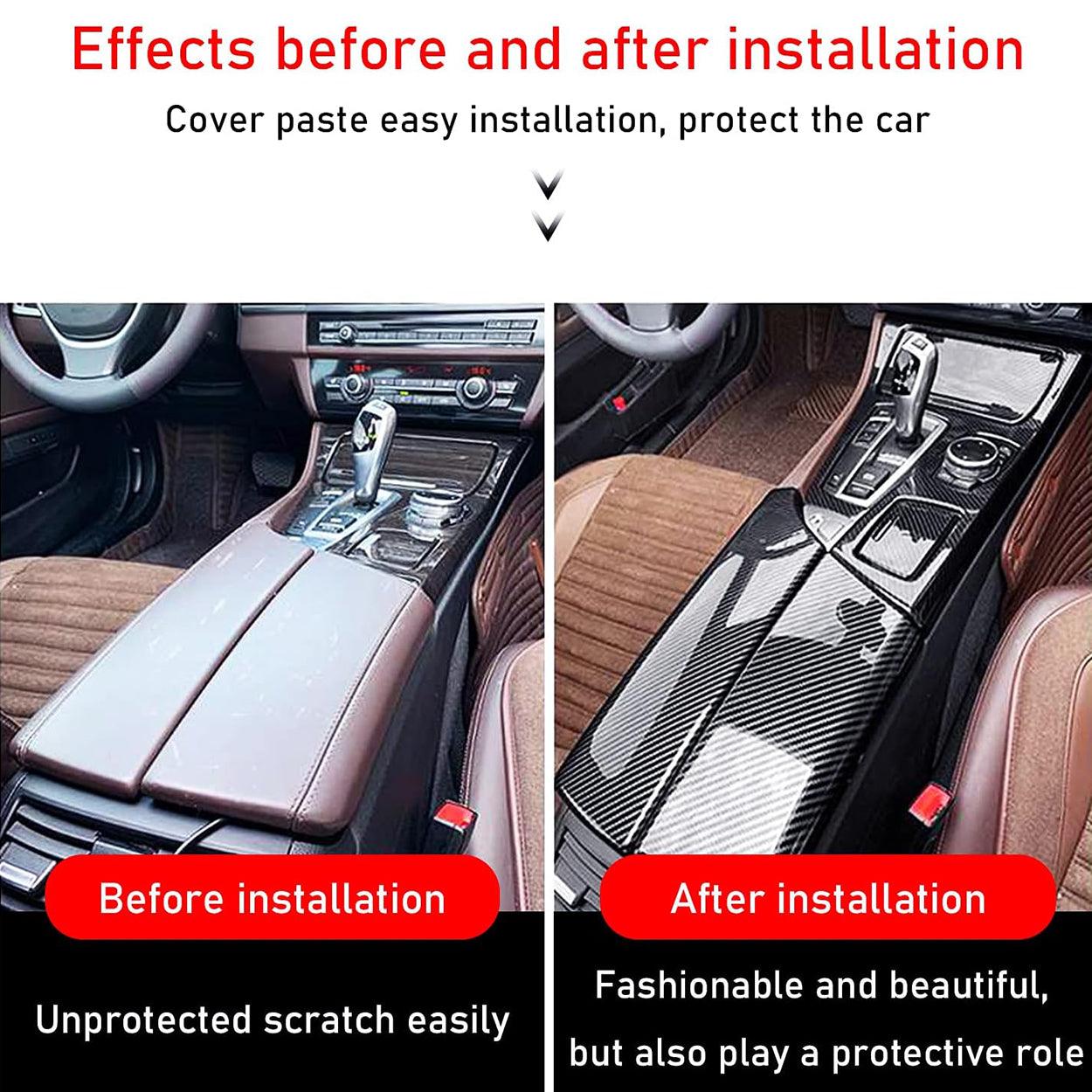 Car Interior Center Armrest Cover for BMW F10 F11 (2010-2017) Carbon Fiber Style Console Box-autoydsstore