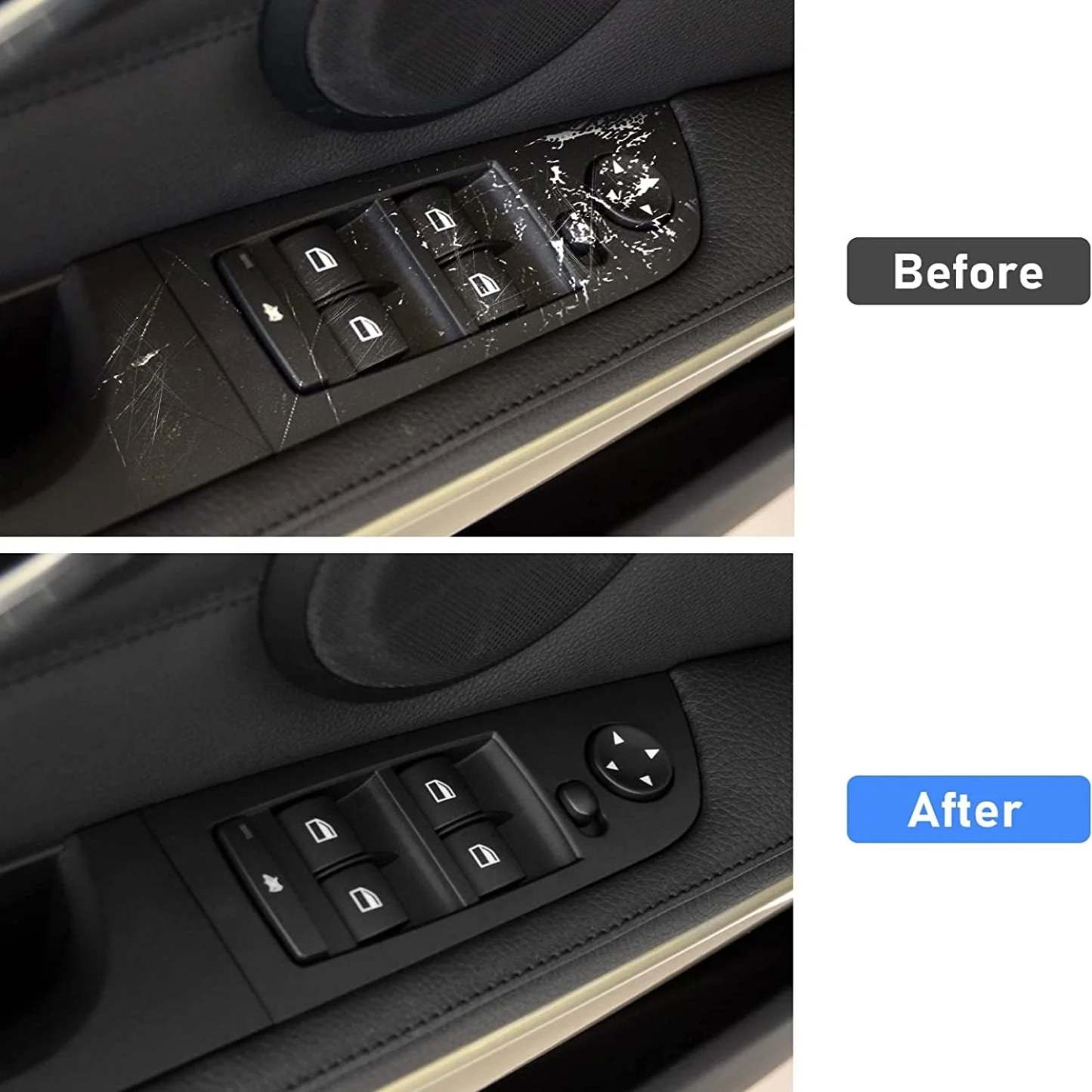 Upgraded For BMW 3 Series E90/E91 Window Switch Covers | Black | YDSSTORE