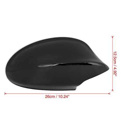Pair Car Exterior Rear View Mirror Housing Door Wing Mirror Covering Cap for BMW 323i 328i 335d 335i Black-autoydsstore