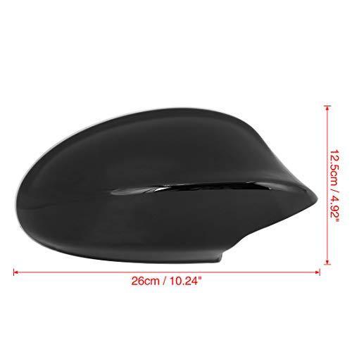 Pair Car Exterior Rear View Mirror Housing Door Wing Mirror Covering Cap for BMW 323i 328i 335d 335i Black-autoydsstore