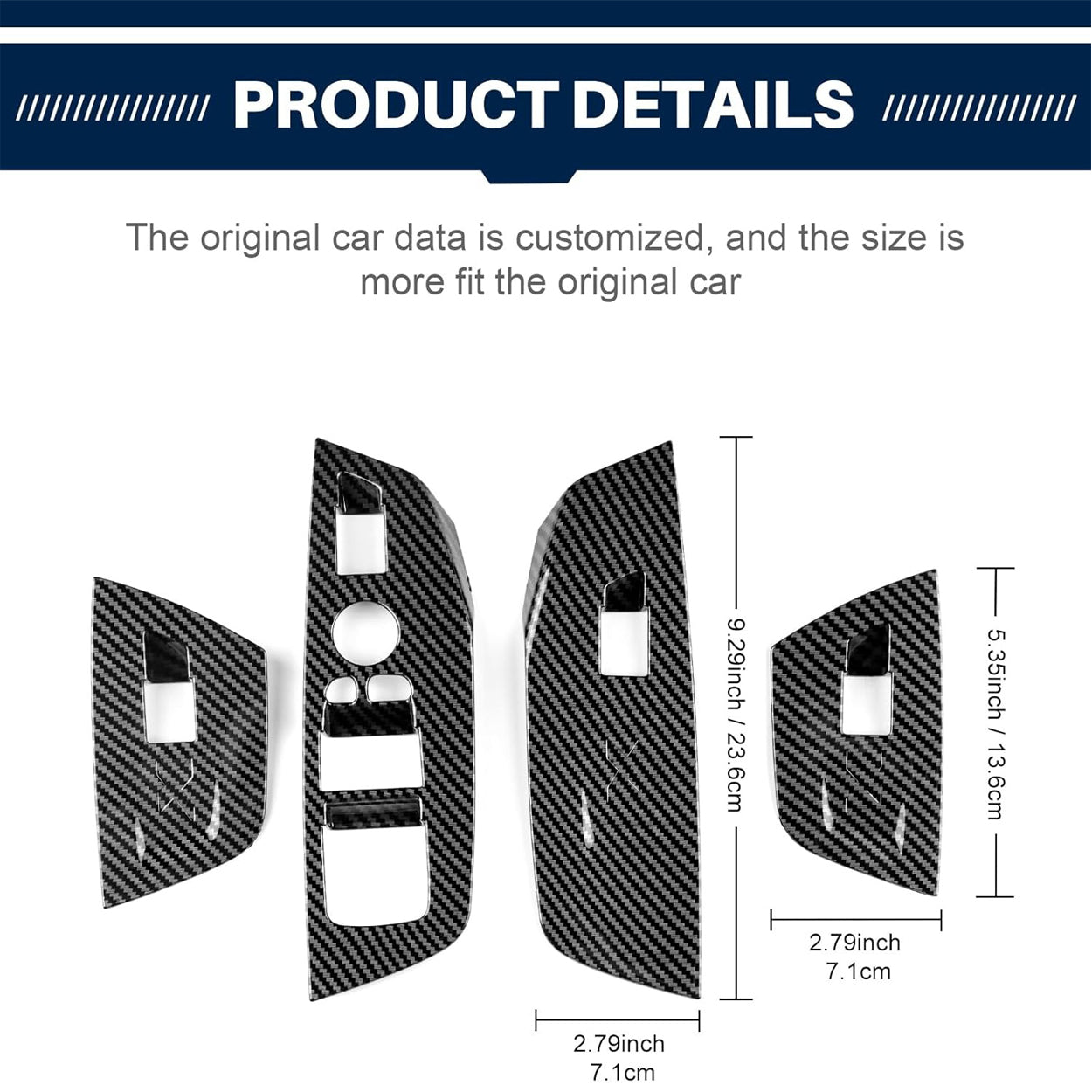 YDSSTORE  For BMW X3 X4 G01 G02 (2018-2023) Door Window Button Cover – ABS Plastic with Carbon Fiber. Matte Black. and Chrome Finish-autoydsstore