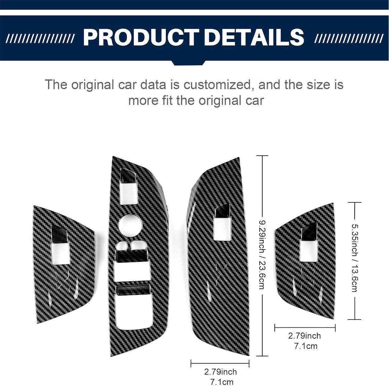 YDSSTORE  For BMW X3 X4 G01 G02 (2018-2023) Door Window Button Cover – ABS Plastic with Carbon Fiber. Matte Black. and Chrome Finish-autoydsstore