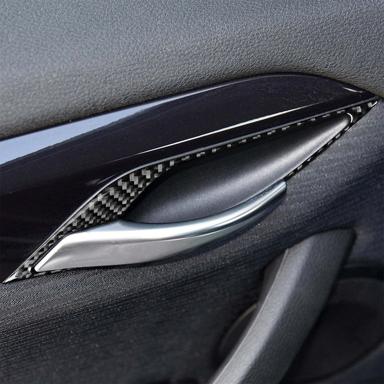 YDSSTORE Carbon Fiber  Car Inner Door Handle Panel Collision Protector Strip Cover Decoration Sticker Set Compatible with BMW X1 E84 2013 2014 2015 Auto Interior Trim Accessories 12pcs-autoydsstore