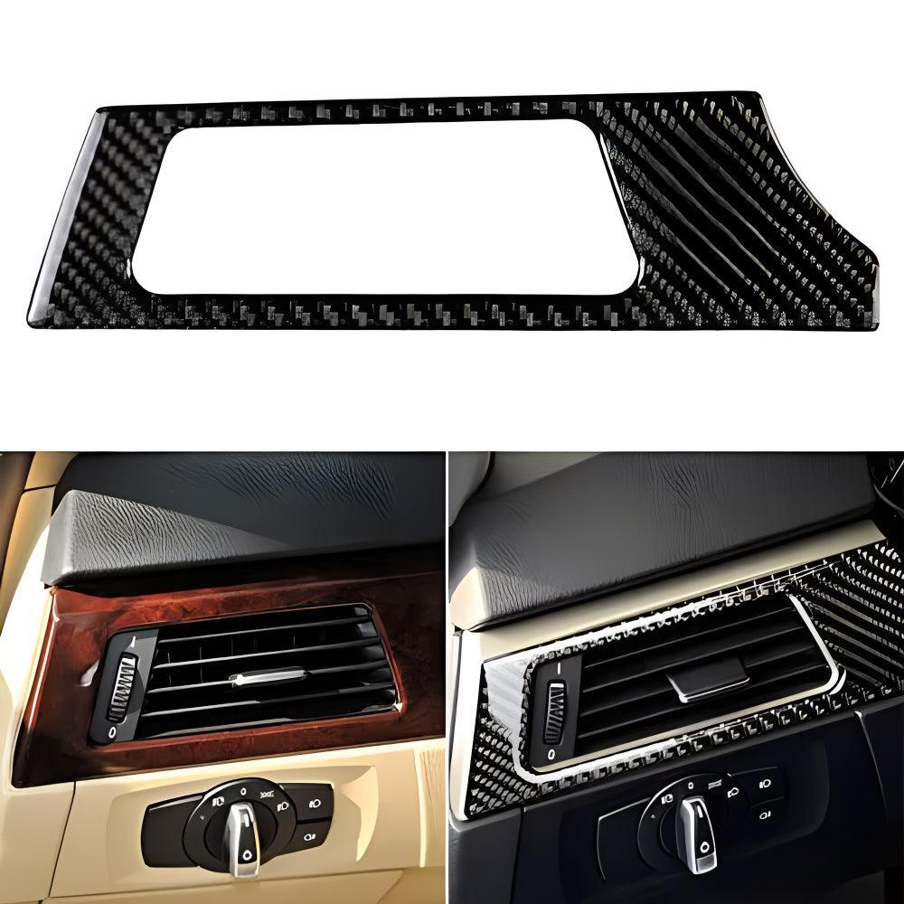 YDSSTORE  Real Premium Carbon Fiber Car Dashobard Sides Air Conditioner Vent Outlet Cover Interior Trim Compatible with BMW E90 E92 E93 325i/xi 328i/xi 330i/xi 335d/i/xi/is 2006-2012 Accessories Black-autoydsstore