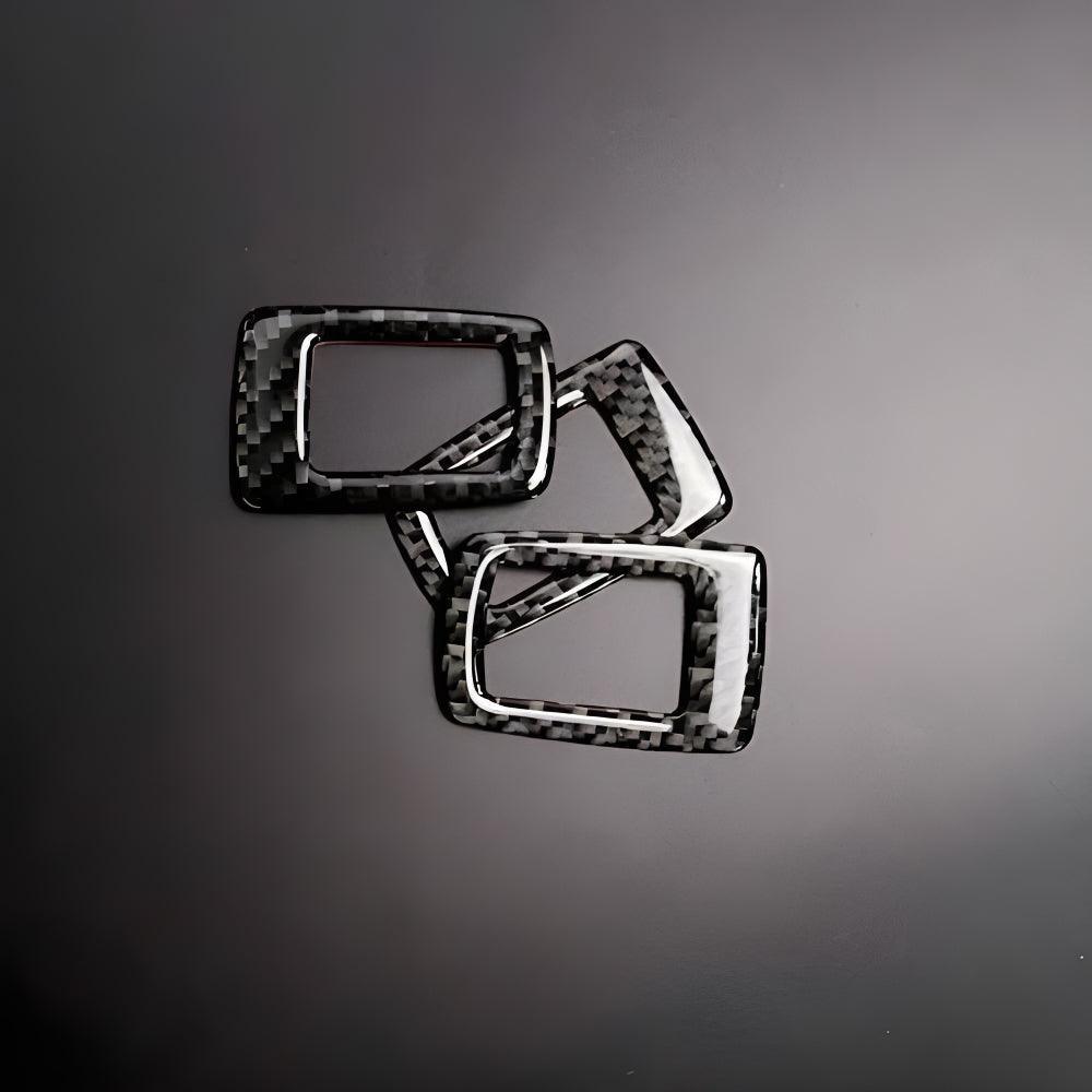 YDSSTORE Real Premium Carbon Fiber Car Window Lift Switch Panel Cover Sticker Interior Trim Compatible with BMW 3 Series E90 325i 330i 2006-2012 Accessories Black - 358mm with Folding Button 4PCS-autoydsstore