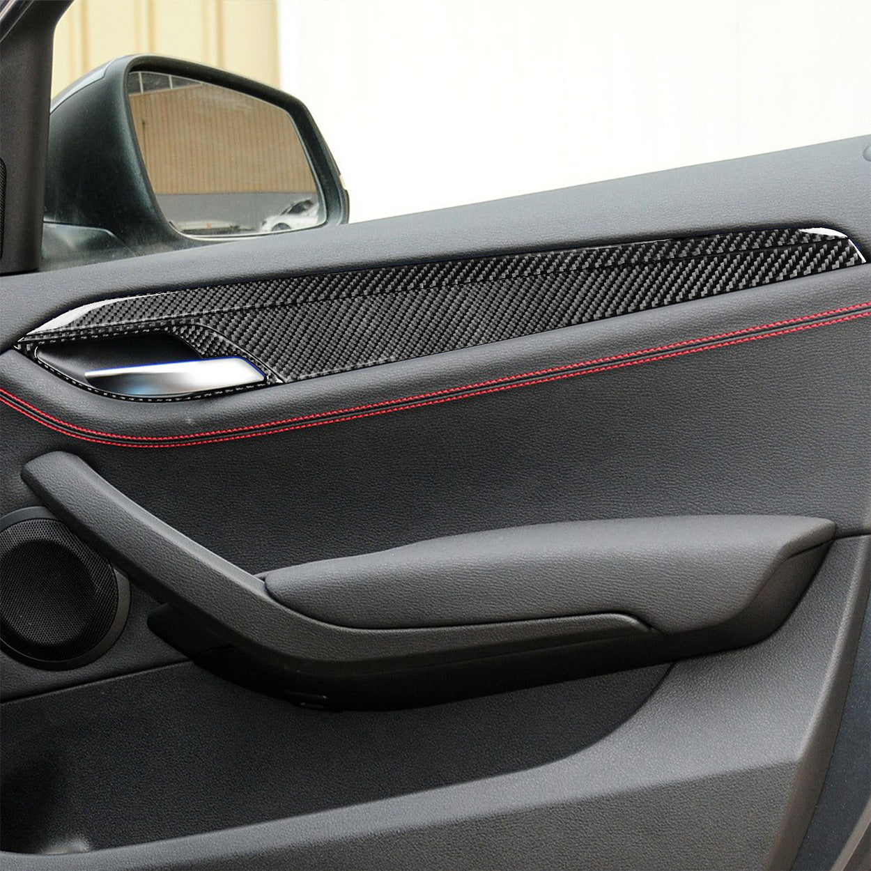 YDSSTORE Carbon Fiber  Car Inner Door Handle Panel Collision Protector Strip Cover Decoration Sticker Set Compatible with BMW X1 E84 2013 2014 2015 Auto Interior Trim Accessories 12pcs-autoydsstore