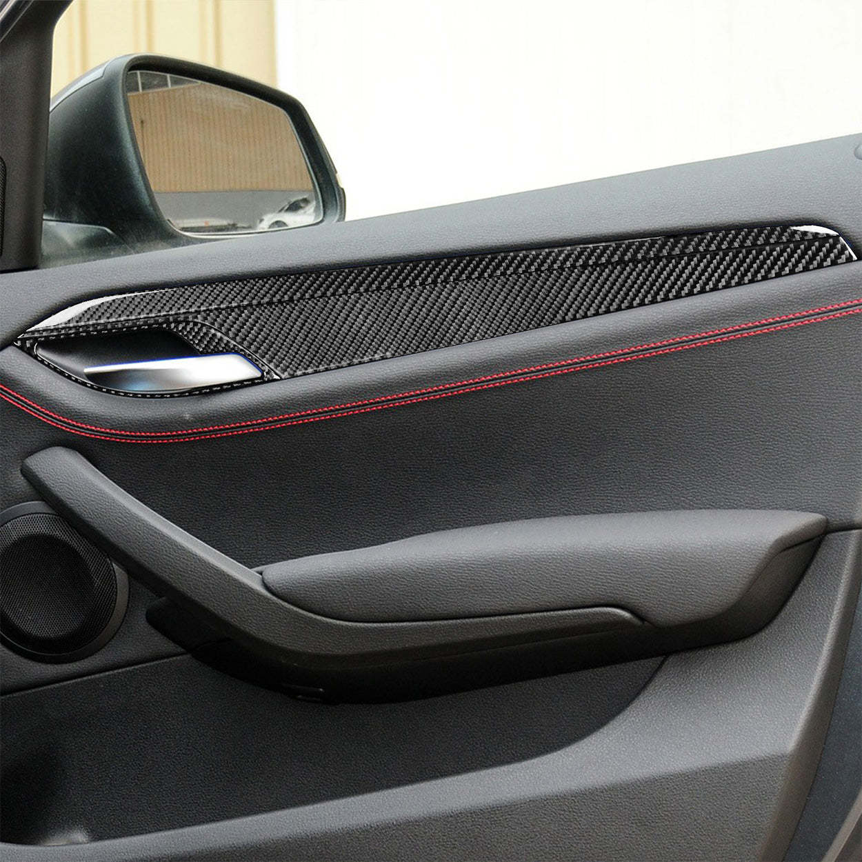 YDSSTORE Carbon Fiber  Car Inner Door Handle Panel Collision Protector Strip Cover Decoration Sticker Set Compatible with BMW X1 E84 2013 2014 2015 Auto Interior Trim Accessories 12pcs-autoydsstore