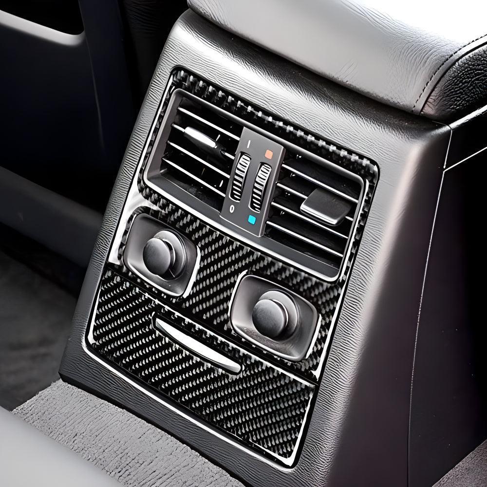 YDSSTORE Real Premium Carbon Fiber Car Rear Seat Air Conditioner Vent Cover Interior Trim Compatible with BMW E90 E92 325i 328i 330i 335i 2006 2007 2008 2009 2010 2011 2012 Accessories Black - B-autoydsstore