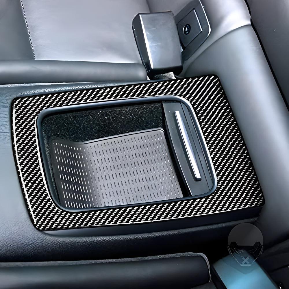 Real Premium Carbon Fiber Car Rear Storage Box Frame Cover Sticker Interior Trim Compatible with BMW E92 M3 2007-2013 Accessories Black-autoydsstore