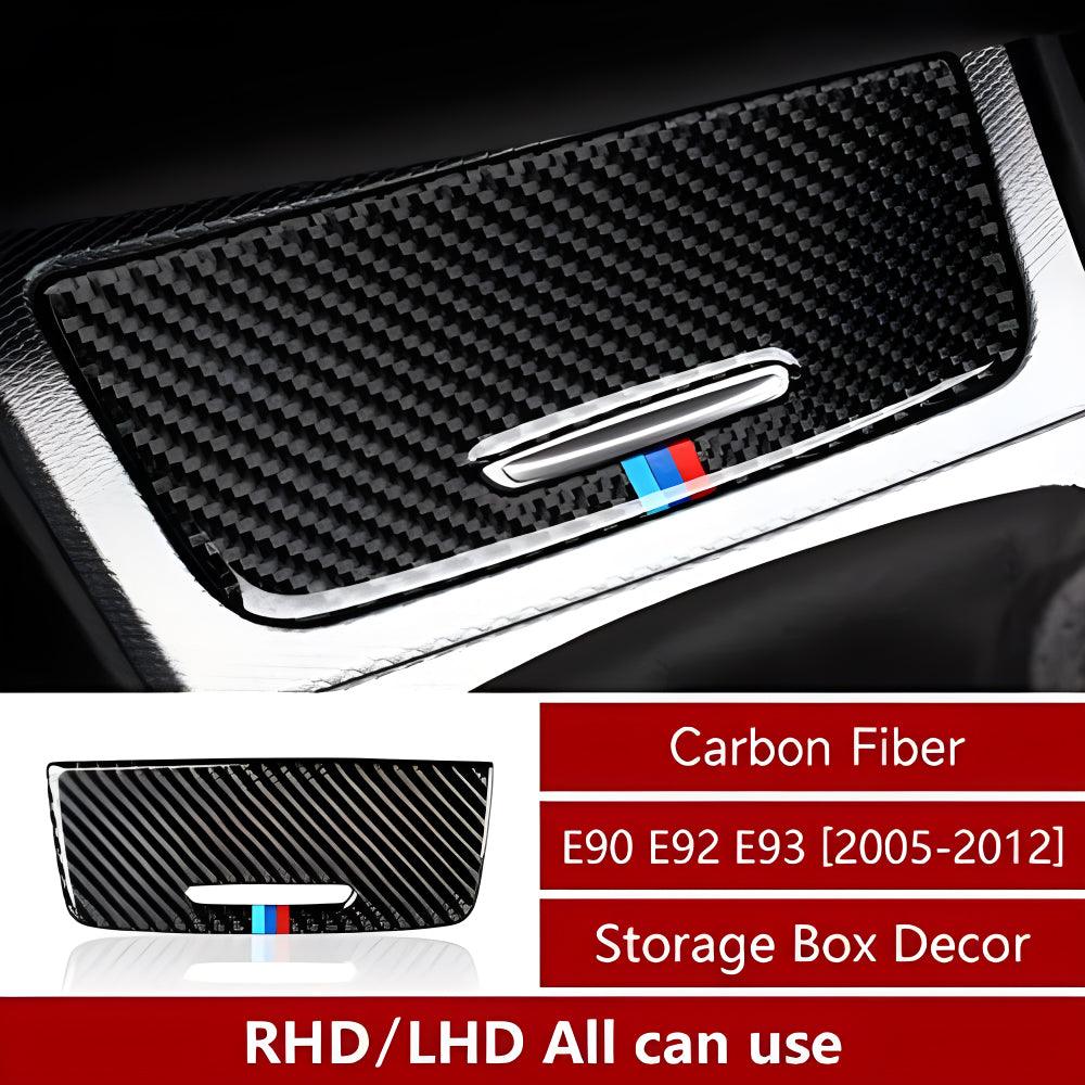 for BMW E90 E92 E93 2006 2007 2008 2009 2010 2011 Accessories Carbon Fiber Sticker Decal Car Storage Box Panel Trim-autoydsstore