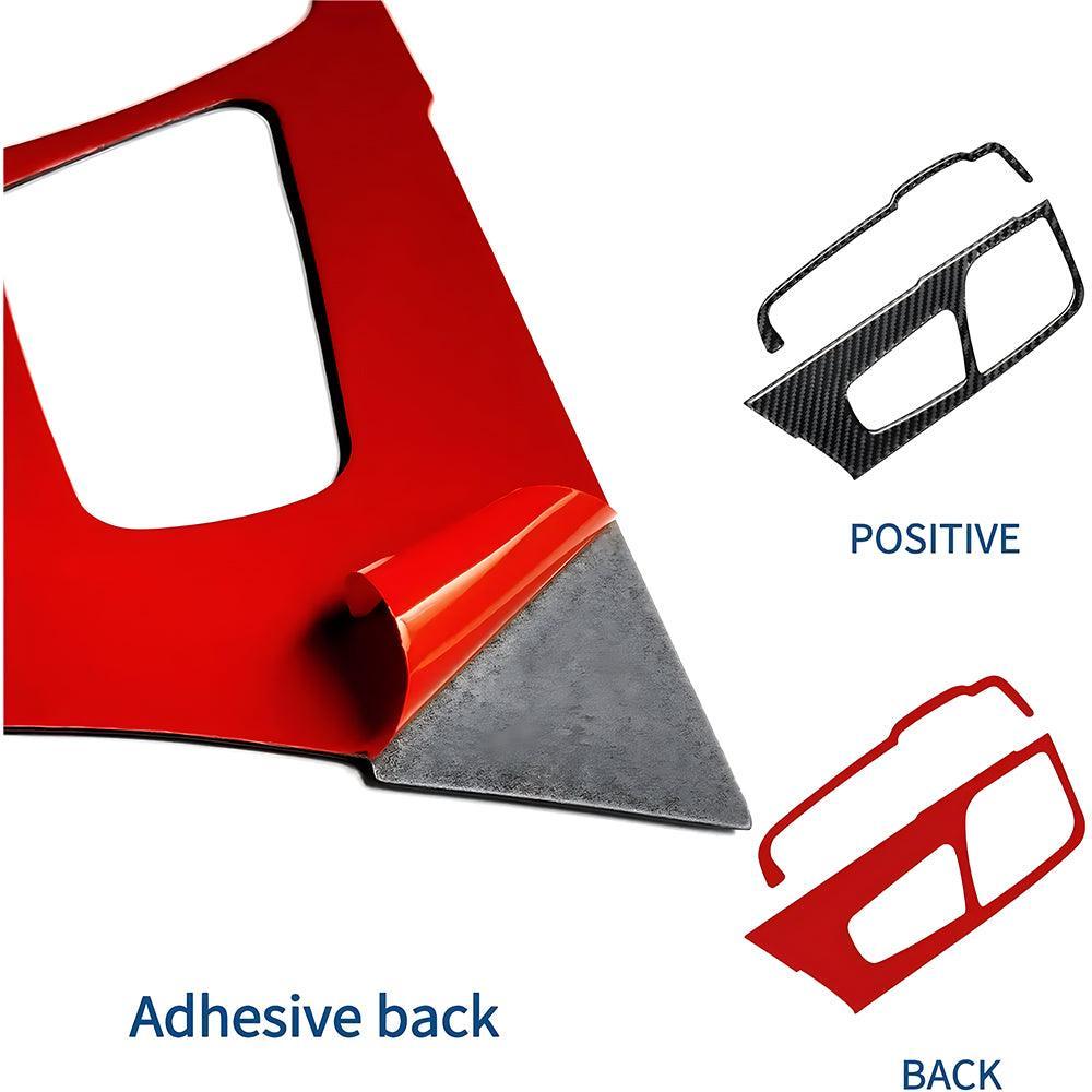 YDSSTORE  Compatible with Carbon Fiber Gear Shift Box Button Panel Cover Trim Sticker Interior Accessories for BMW 5 Series G30 G38 525i 530i 540i 2018 2019 2020 2021 Black 2PCS-autoydsstore