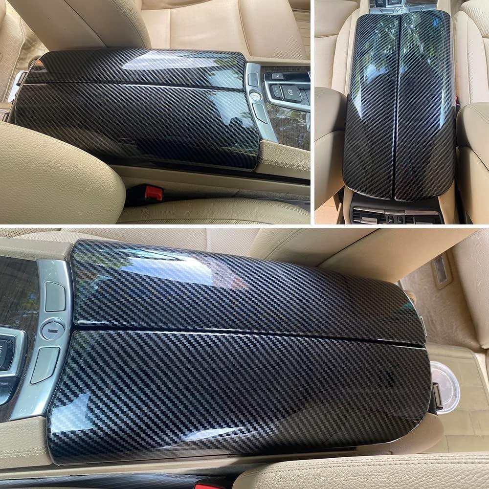 YDSSTORE  for BMW 7 Series F01 F02 2009-2015 ABS Carbon Fiber Color Car Interior Center Armrest Box Cover Console Box Storage Box Trim Covers (740i 740Li 750i 750Li 760Li)-autoydsstore