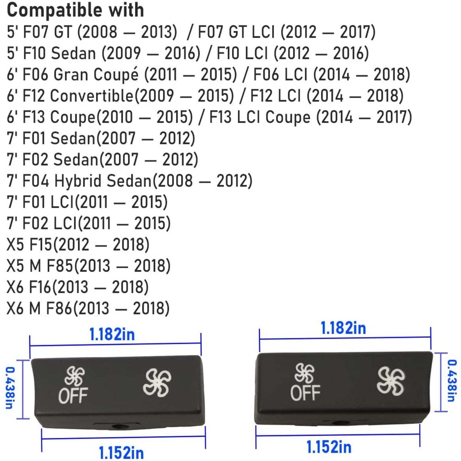 For BMW 5'/6'/7'/X5/X6 Climate Control Button Covers | For 12PCS Pattern | YDSSTORE