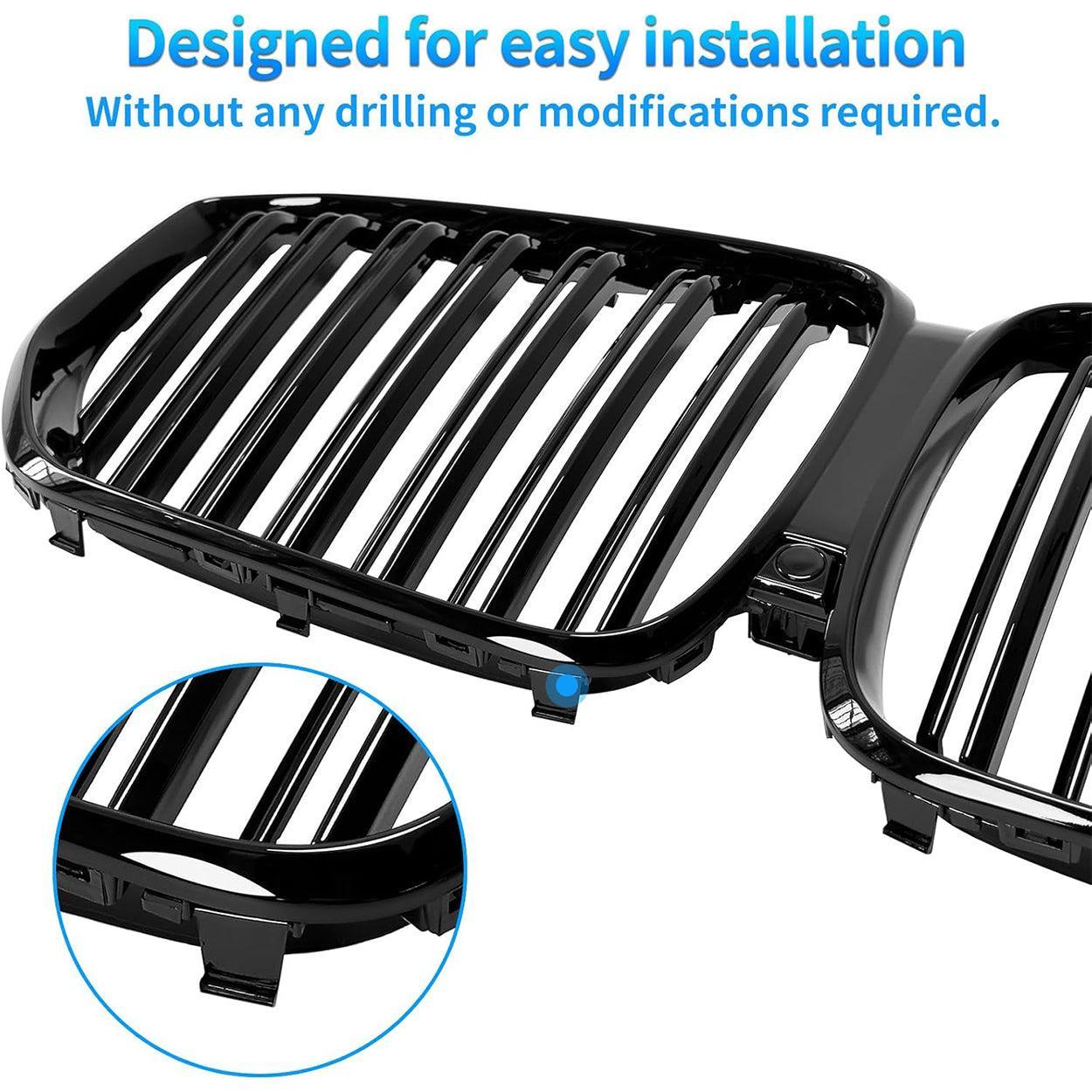 X5 G05 Gloss Black Kidney Grille Fit for 2019-2023 BMW X5 G05
