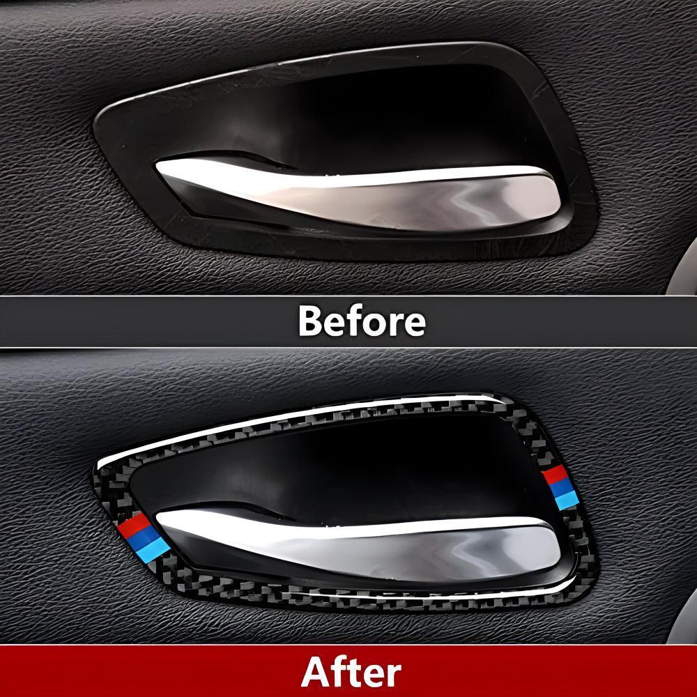 2PCS Car Door Bowl Frame Sticker Decal Carbon Fiber Trim fits for BMW 3 Series E90 E91 E92 E93 2006-2011 Interior Accessories-autoydsstore