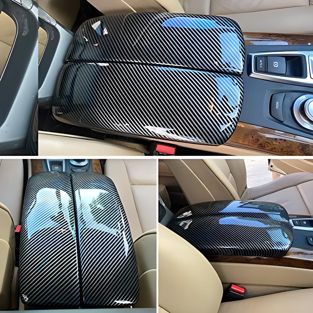 YDSSTORE  for BMW X5 X6 E71 E70 ABS Carbon Fiber Color Car Interior Center Armrest Box Cover Console Box Storage Box Trim Covers (X5 E70 2007-2013/X6 E71 2008-2014)-autoydsstore