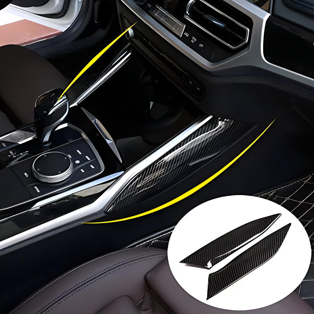 YDSSTORE Car Carbon Fiber Central Control Gear Box Side Cover Panel Frame Trim Decoration for BMW 3 Series G20 330i M340i 2019 2020 2021 2022 2023 2024 Interior Accessories-autoydsstore