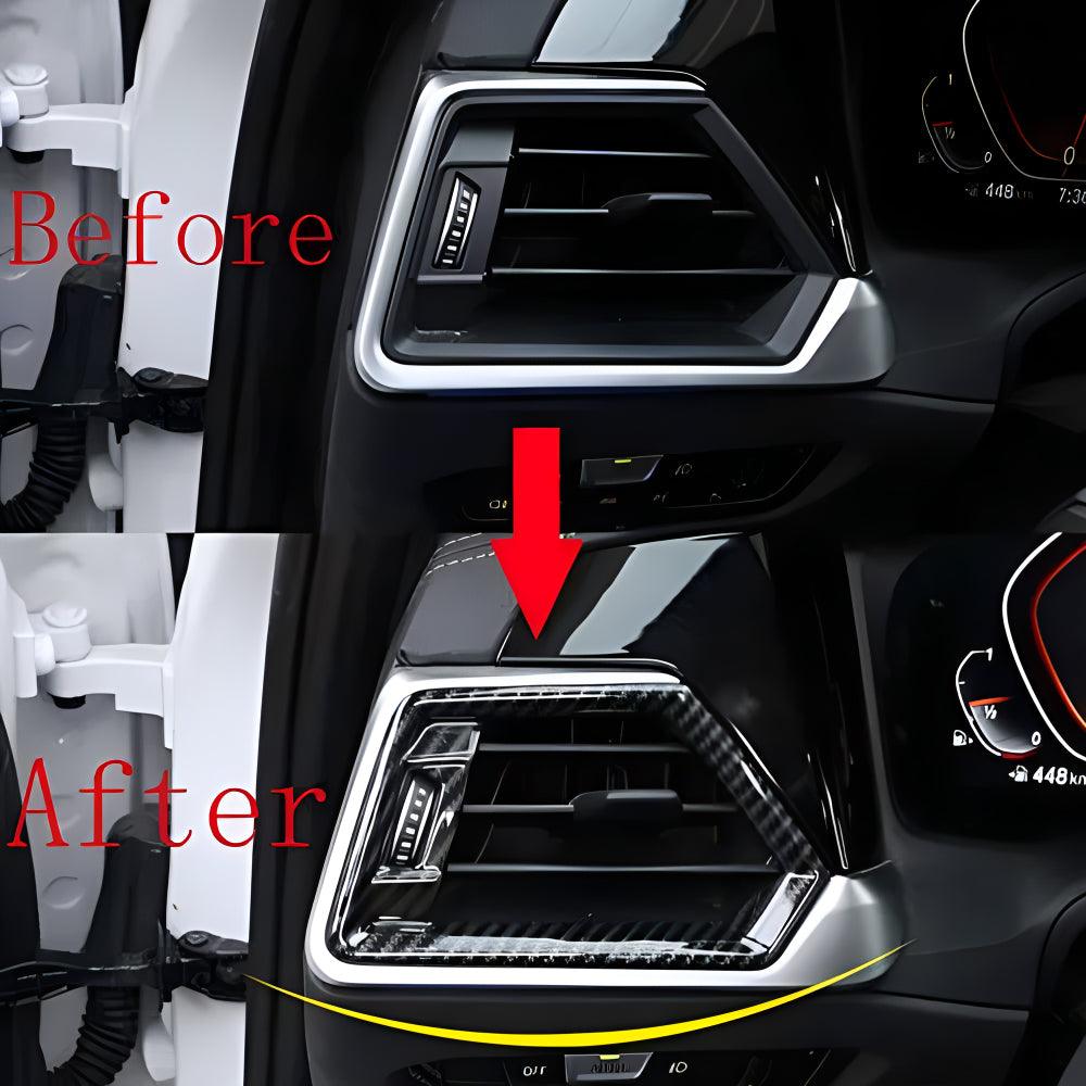 YDSSTORE Car Carbon Fiber Front Side Air Conditioning Outlet Vent Frame Grille Cover Trim for BMW G20 3 Series 330i M340i 2019 2020 2021 2022 2023 2024 / G22 4 Series Coupe M440i Interior Accessories-autoydsstore