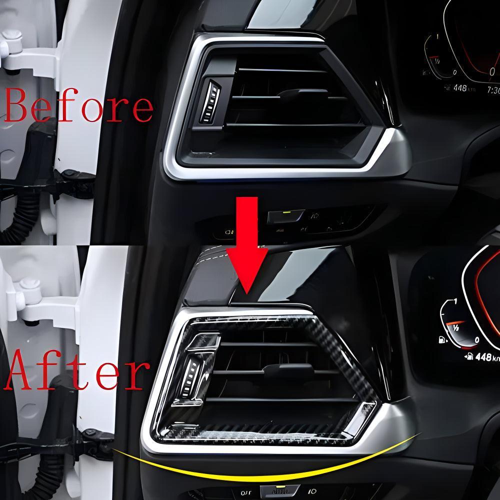 YDSSTORE Car Carbon Fiber Front Side Air Conditioning Outlet Vent Frame Grille Cover Trim for BMW G20 3 Series 330i M340i 2019 2020 2021 2022 2023 2024 / G22 4 Series Coupe M440i Interior Accessories-autoydsstore