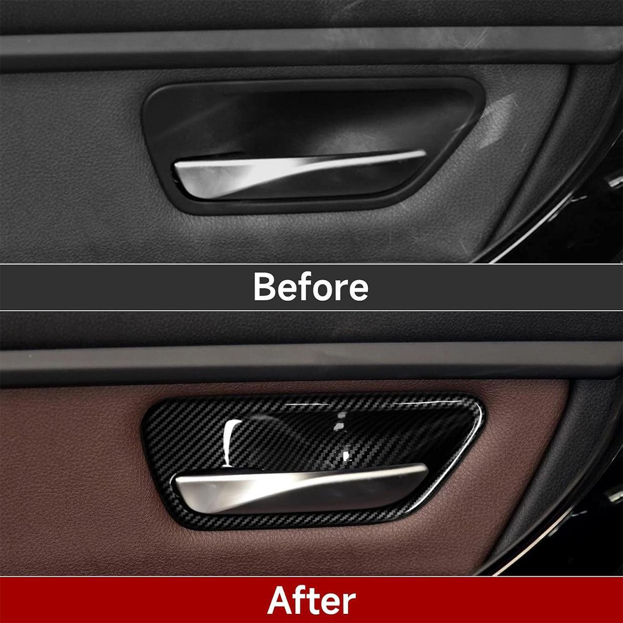 2PCS Car Trim Door Bowl Sticker Carbon Style ABS Decal Cover fits for BMW 3 4 Series F30 F31 F34 3GT F32 F33 F36 Accessories-autoydsstore