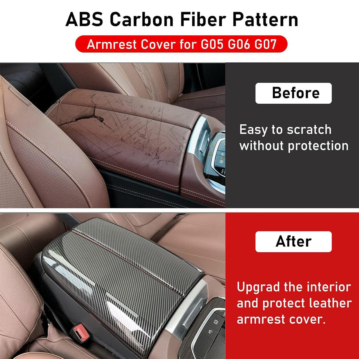 YDSSTORE Compatible with BMW Center Console Cover 2 Pcs for 2019-2024 BMW X5 G05. 2020-2024 BMW X6 G06. 2019-2024 BMW X7 G07 - Carbon Fiber Style (Not Real Carbon Fiber)-autoydsstore