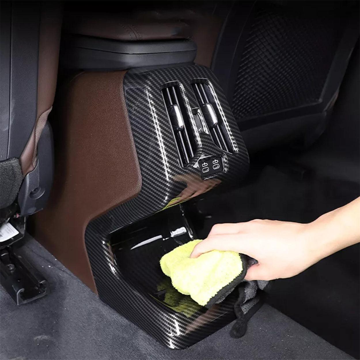 ABS Carbon Fiber  Rear Air Vent Anti-Kick Cover Trim for BMW X1 U11 2023-2024-autoydsstore