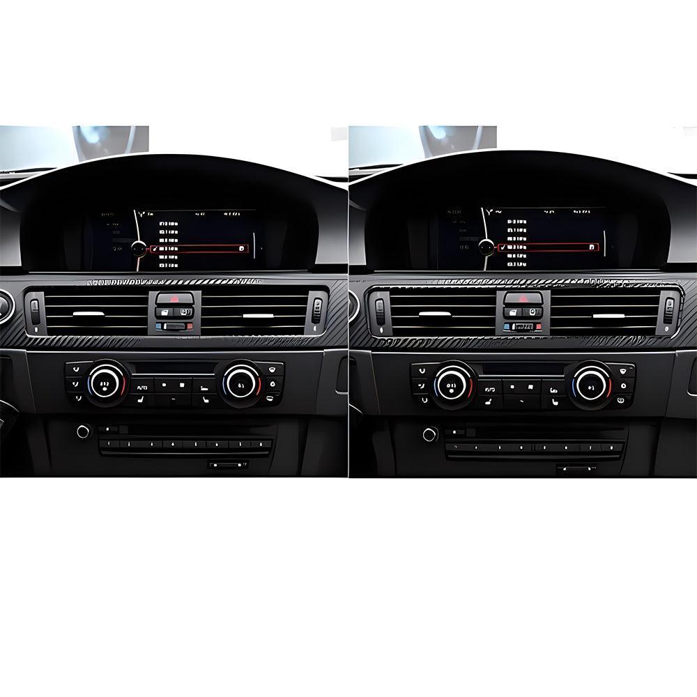 YDSSTORE  Real Premium Carbon Fiber Car Central Air Conditioner Vent Outlet Cover Interior Trim Compatible with BMW 3 Series E90 E92 E93 318i 320i 325i 328i 330i 335i 2006-2012 Accessories Black-autoydsstore