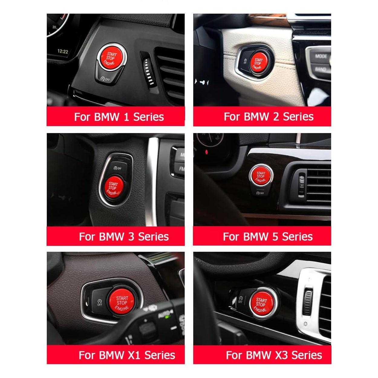 Sports Red Start Stop Button for BMW (1. 3. 5. 6 Series. X1. X3. X5. X6) - Compatible with E81. E90. E91. E60. E63. E84. E83. E70. E71 - Engine Ignition Switch Replacement-autoydsstore