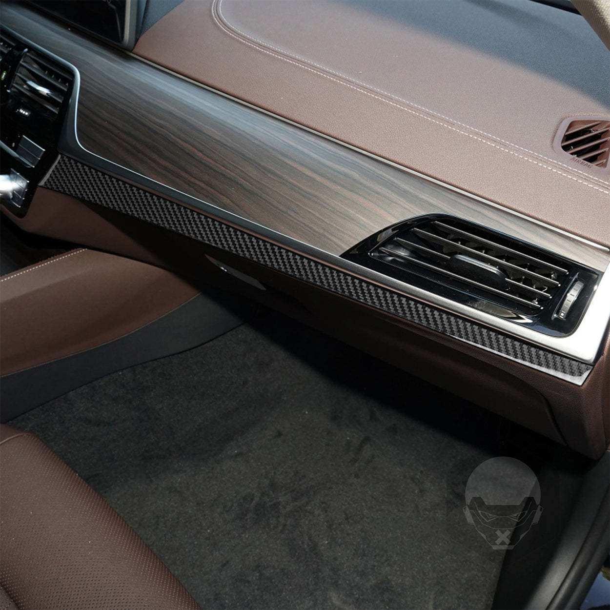 YDSSTORE  Real Carbon Fiber Dashboard Decoration Strips (2pcs) | Premium Soft Carbon Fiber Interior Trim Sticker for BMW 5 Series G30 G38 530i 540i (2017-2023)-autoydsstore