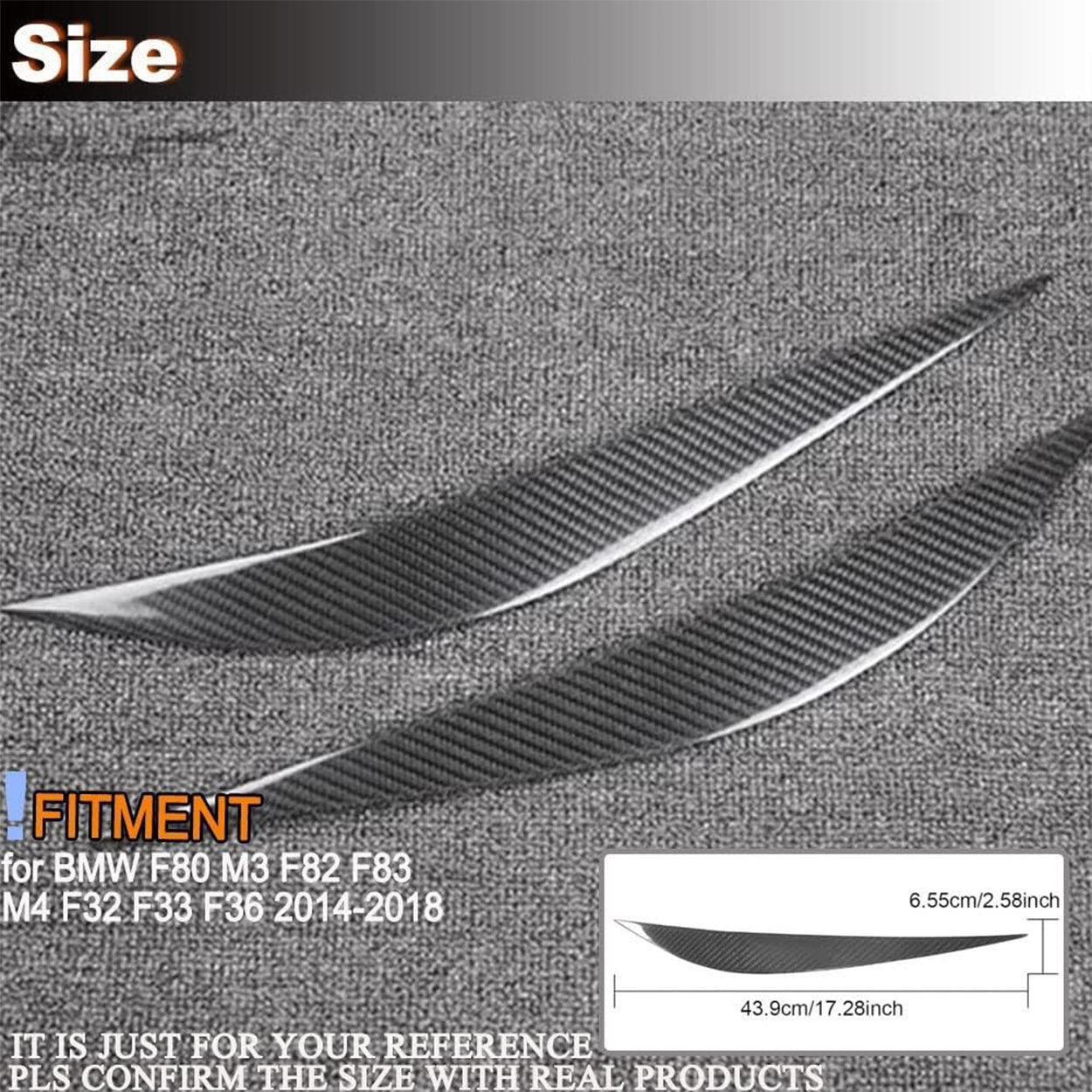 Carbon Fiber Headlight Eyelid Covers for BMW F80 M3 F82 F83 M4 F32 F33 F36 2014-2018 | Front Lamp Eyelids | Easy Installation-autoydsstore