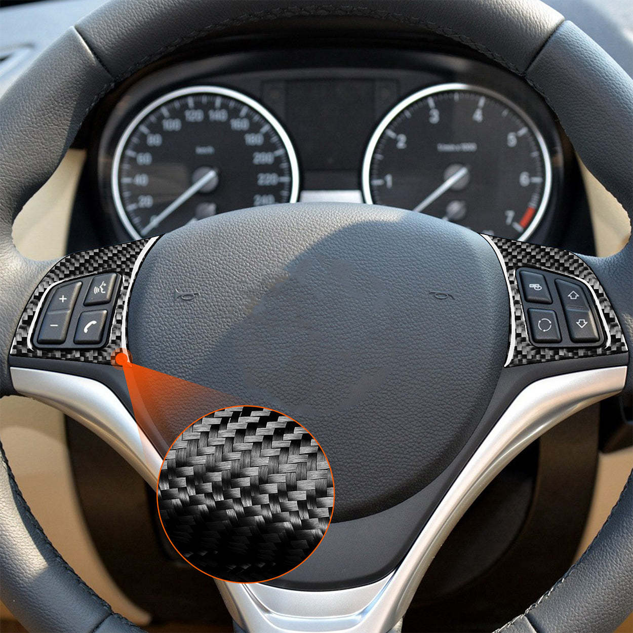 YDSSTORE Carbon Fiber  Car Dashboard Control Button Panel Decoration Sticker Compatible with BMW X1 E84 2013 2014 2015 Auto Interior Trim Accessories 2pcs-autoydsstore