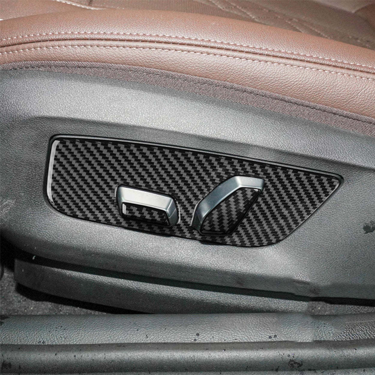 YDSSTORE Carbon Fiber Seat Adjustment Panel Decal (6pcs) | Premium Real Carbon Fiber Interior Trim for BMW 5 Series G30 G38 530i 540i (2017-2023) | Easy Installation-autoydsstore