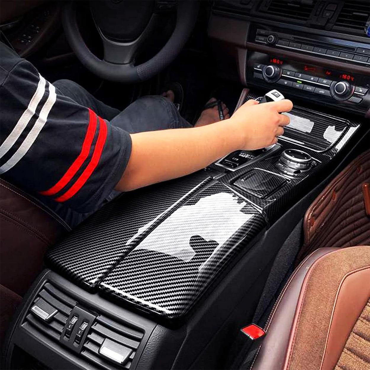 Car Interior Center Armrest Cover for BMW F10 F11 (2010-2017) Carbon Fiber Style Console Box-autoydsstore