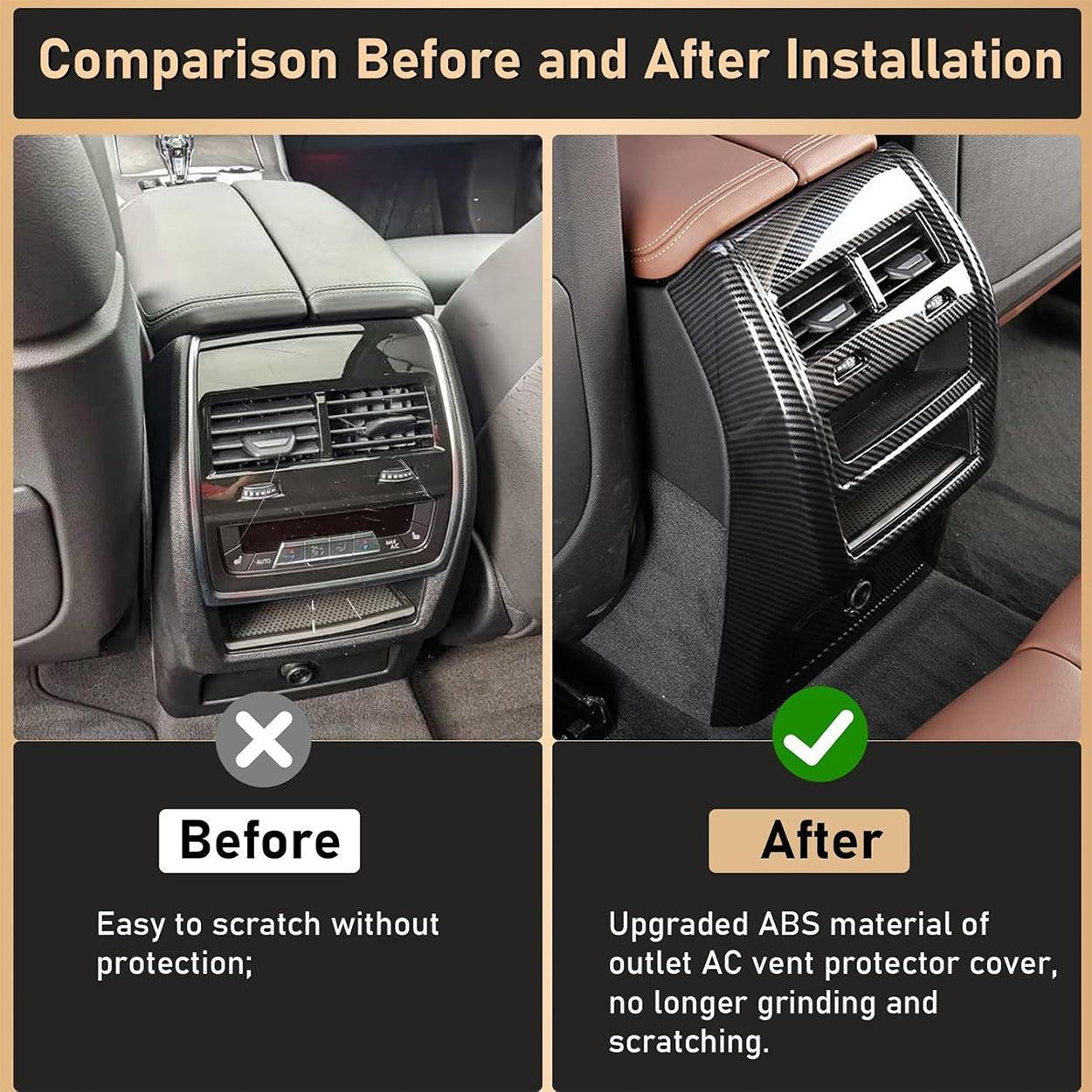 Compatible with BMW Rear Air Conditioning Vent Cover for X5 G05 & X6 G06 Carbon Fiber  Air Vent Panel Frame (Not Real Carbon Fiber)-autoydsstore