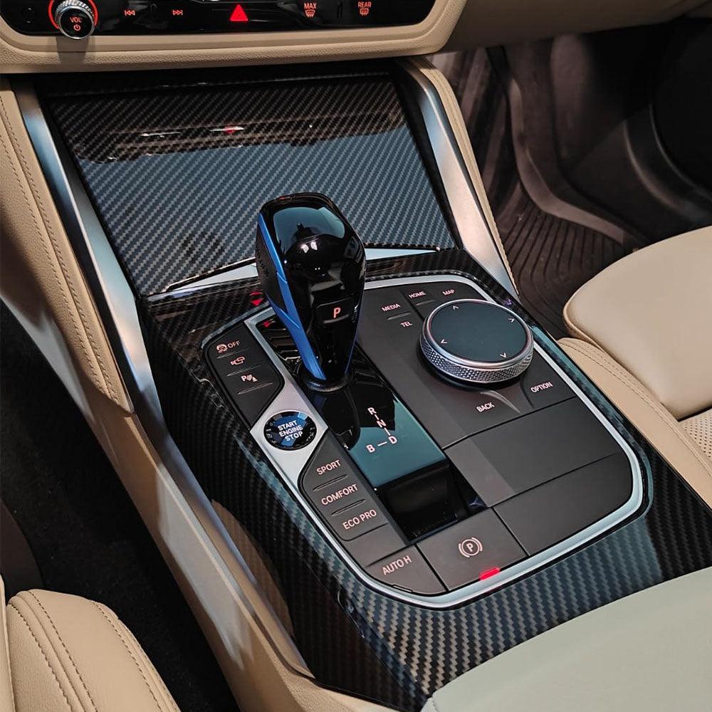 YDSSTORE Inner Center Console Gear Shift Panel Cover Trim – Carbon Fiber Pattern – Compatible with BMW 3 Series G20 G21 G22 G23 G26 G28 (2019-2022)-autoydsstore