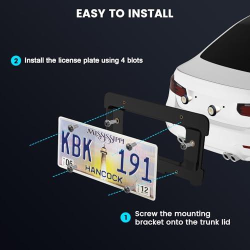 License Plate Frame for BMW & Mini Cooper Models. Rear License Plate Cover Holder Bracket for BMW 528i 328i 535i 335i 325i X1 X2 X3 X4 X5 X6 X7 Series - Bumper Trunk Mount Car Accessories-autoydsstore