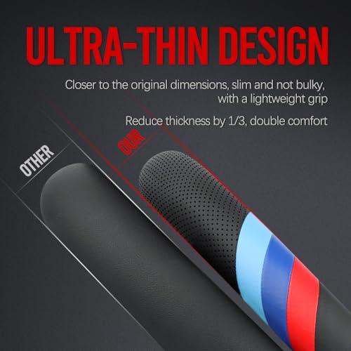 Nappa Leather Slim Stylish Steering Wheel Cover for BMW Steering Wheel Cover Interior Conversion (Black)-autoydsstore