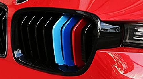 YDSSTORE M-Colored Tri Grille Insert Trim Strips for BMW 3 Series F30 & F31 (2013-2018) | Compatible with 8-Beam Black Grilles | Easy Clip-on Installation-autoydsstore