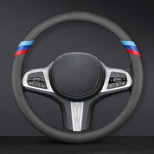 Nappa Leather Slim Stylish Steering Wheel Cover for BMW Steering Wheel Cover Interior Conversion (Black)-autoydsstore
