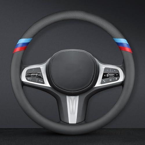 Nappa Leather Slim Stylish Steering Wheel Cover for BMW Steering Wheel Cover Interior Conversion (Black)-autoydsstore