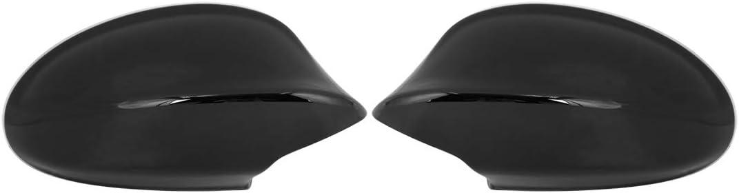 Pair Car Exterior Rear View Mirror Housing Door Wing Mirror Covering Cap for BMW 323i 328i 335d 335i Black-autoydsstore