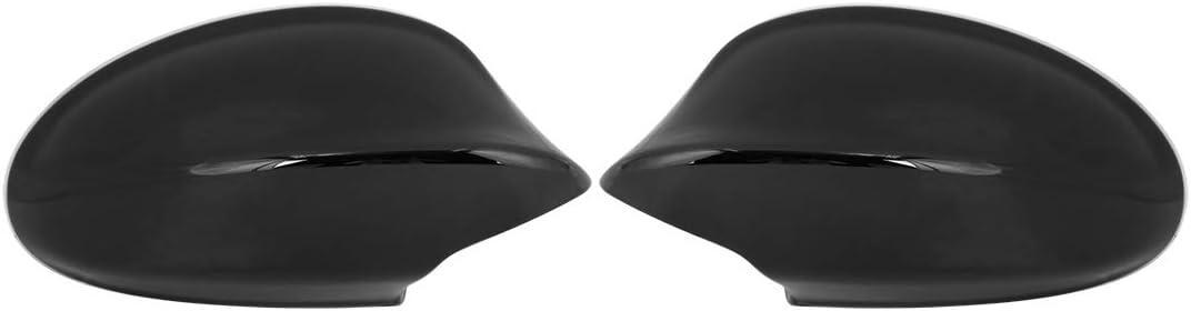 Pair Car Exterior Rear View Mirror Housing Door Wing Mirror Covering Cap for BMW 323i 328i 335d 335i Black-autoydsstore