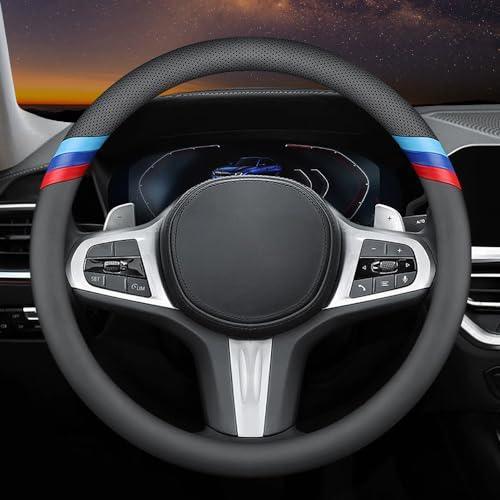 Nappa Leather Slim Stylish Steering Wheel Cover for BMW Steering Wheel Cover Interior Conversion (Black)-autoydsstore