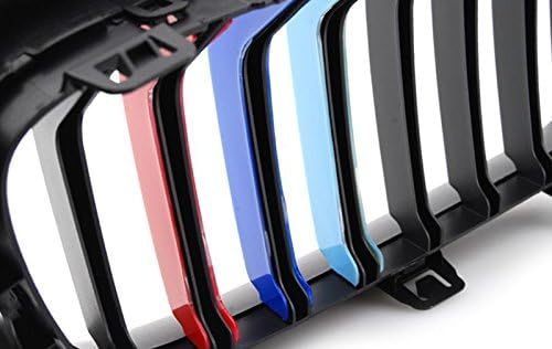 YDSSTORE M-Colored Tri Grille Insert Trim Strips for BMW 4 Series F32 F33 F36 (2014-2018) | Compatible with 9-Beam Black Curved Grilles | Easy Clip-on Installation-autoydsstore