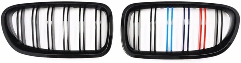 F10 Black Kidney Grille.Front Bumper Grill Compatible with 2010-2017 BMW 5 Series F10 F11 F18 Sedan 520i 528i 535d 535i 550i 520i (Double Slats M Color. F10 (2010-2016))