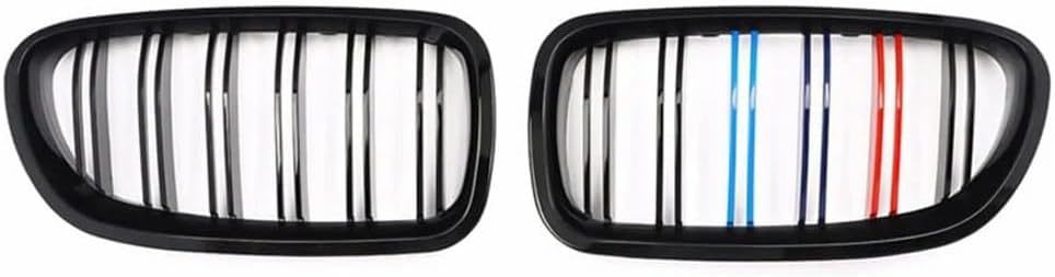 F10 Black Kidney Grille.Front Bumper Grill Compatible with 2010-2017 BMW 5 Series F10 F11 F18 Sedan 520i 528i 535d 535i 550i 520i (Double Slats M Color. F10 (2010-2016))