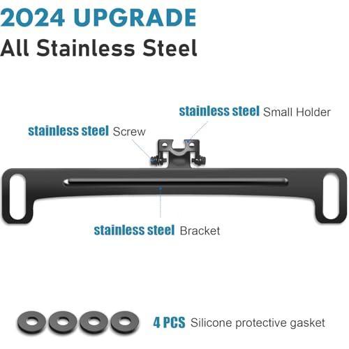 Universal Car Rear View Camera License Plate Bracket.Upgraded Full Stainless Steel Backup Camera Mount Dash Cam Mirror Camera Accessory Rear Camera Mount.Only Installation Holder for Back Up Camera-autoydsstore