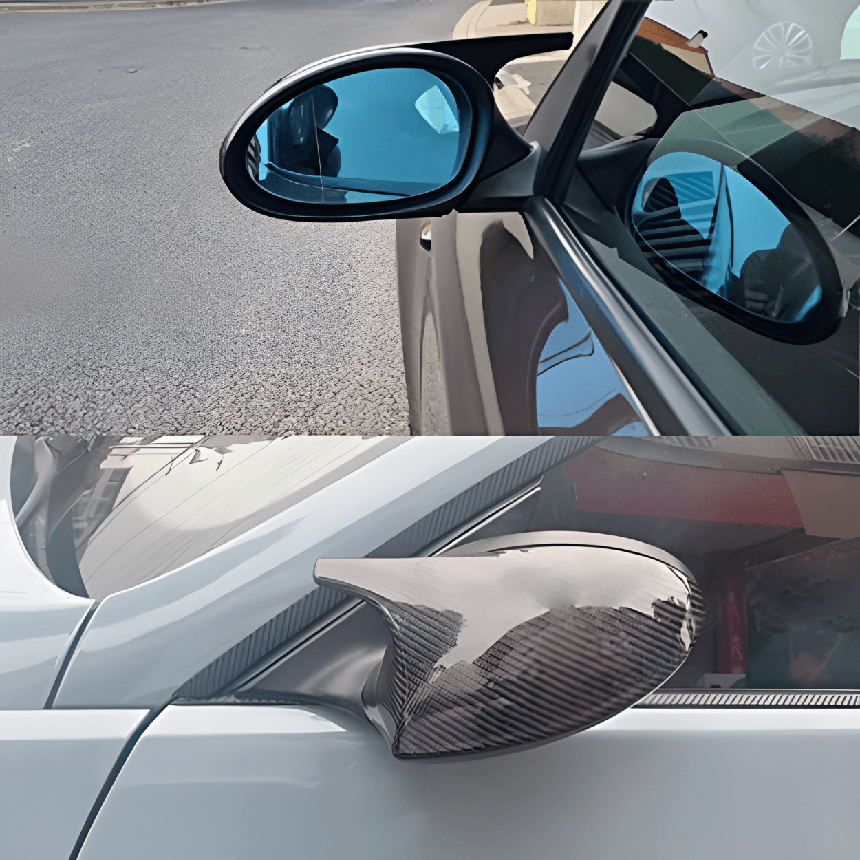 Carbon Fiber Pattern Side Mirror Cover Caps Compatible with BMW E90 E91 E92 E93 PRE-LCI M3 Style